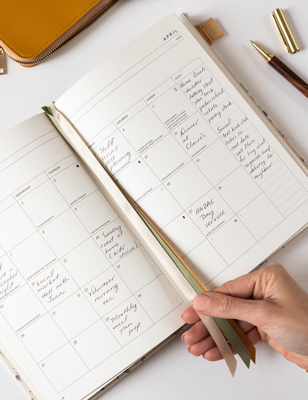 2026 Desktop Linen Bound Planner - Button Fern - Image 5