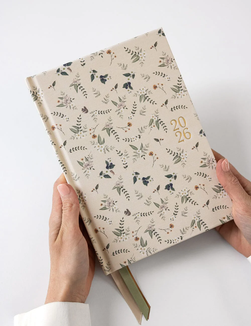 2026 Desktop Linen Bound Planner - Button Fern - Image 7