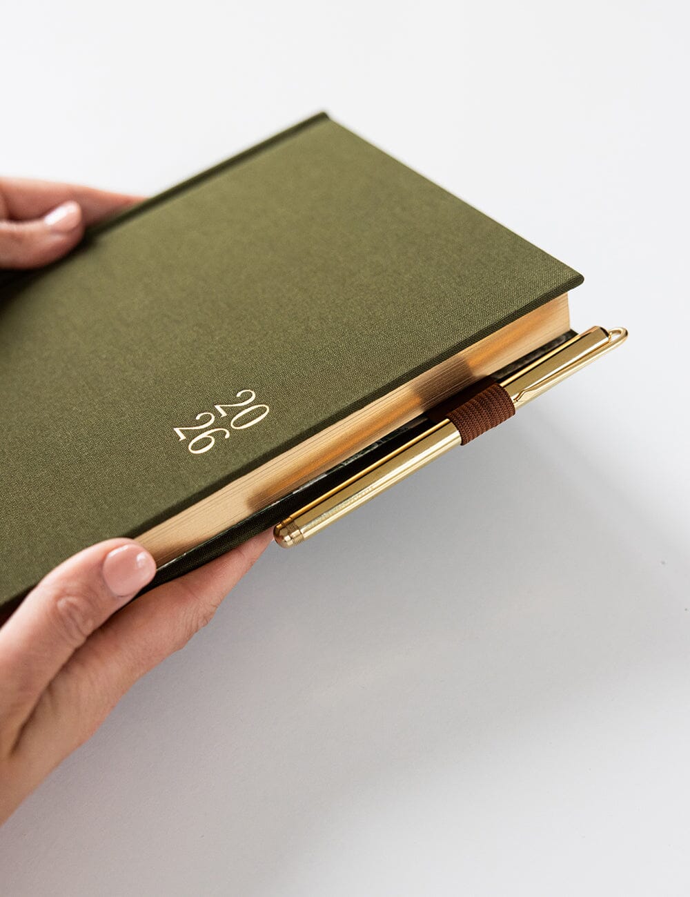 2026 Desktop Linen Bound Planner - Hunter Green - Image 10