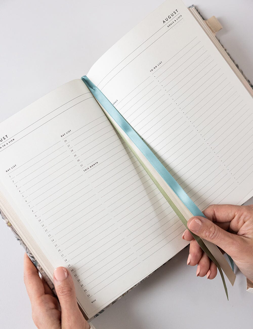 2026 Desktop Linen Bound Planner - Ivory Garden - Image 12