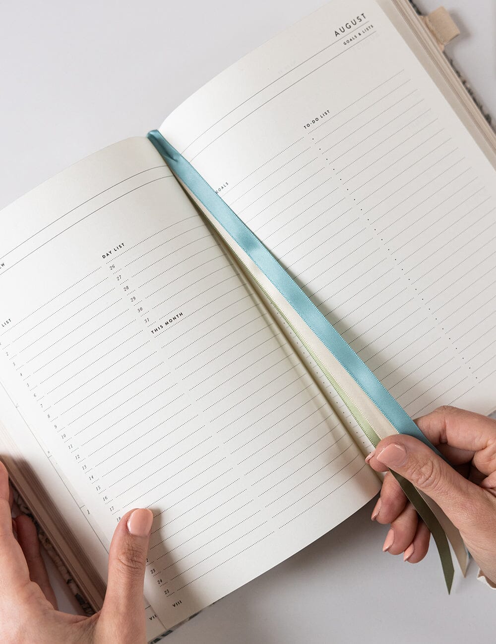 2026 Desktop Linen Bound Planner - Ivory Garden - Image 5