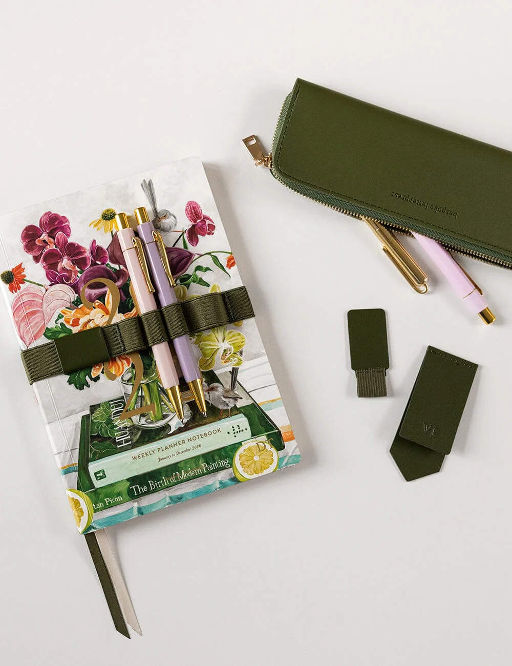 Adhesive Rectangle Pen Loop - Olive Green - Image 8