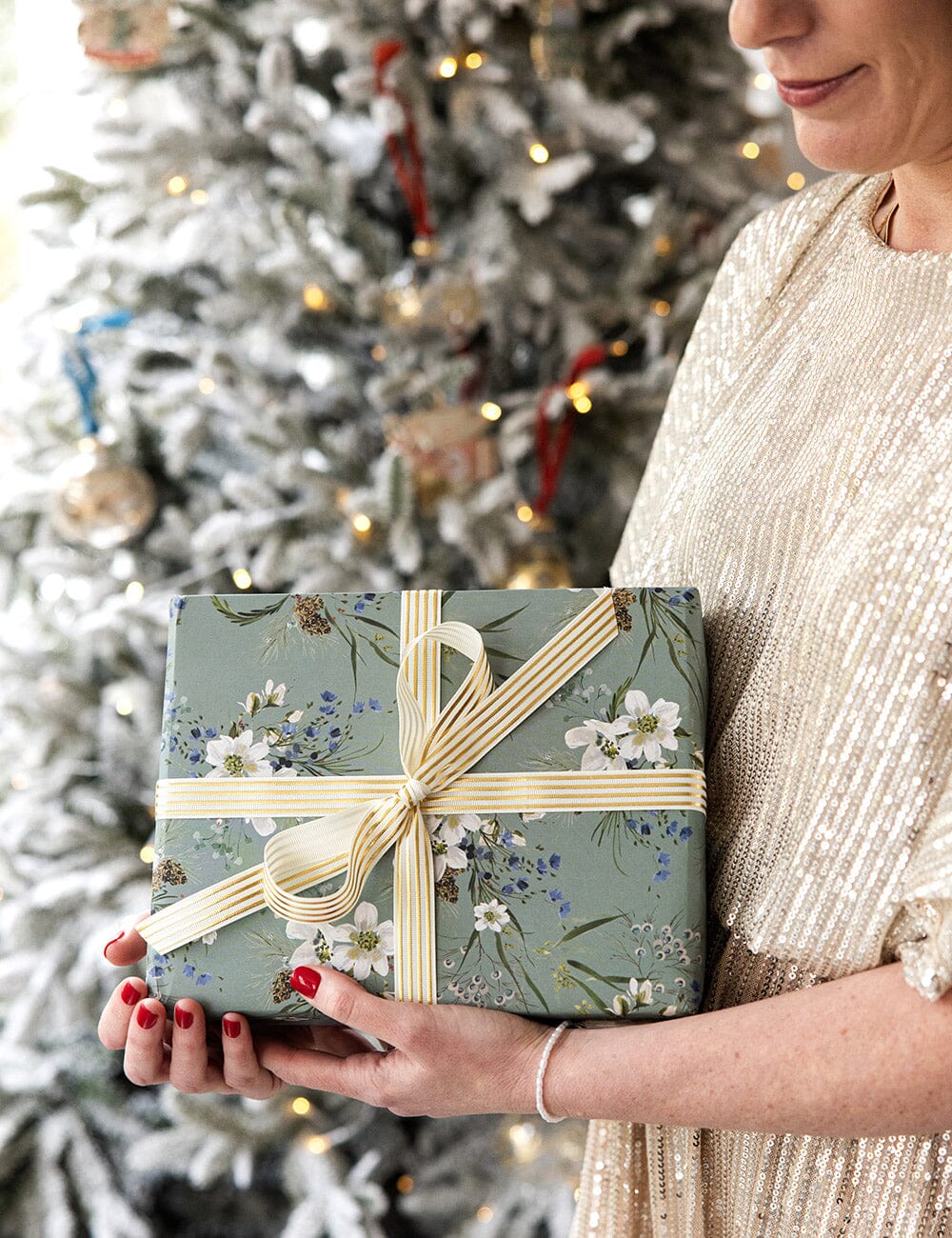 Cream Gold Foil Striped Ribbon - 10 metres - Image 7