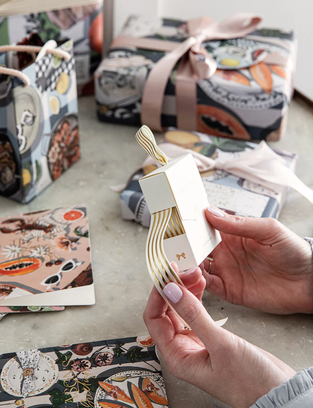 Cream Gold Foil Striped Ribbon - 10 metres - Image 8