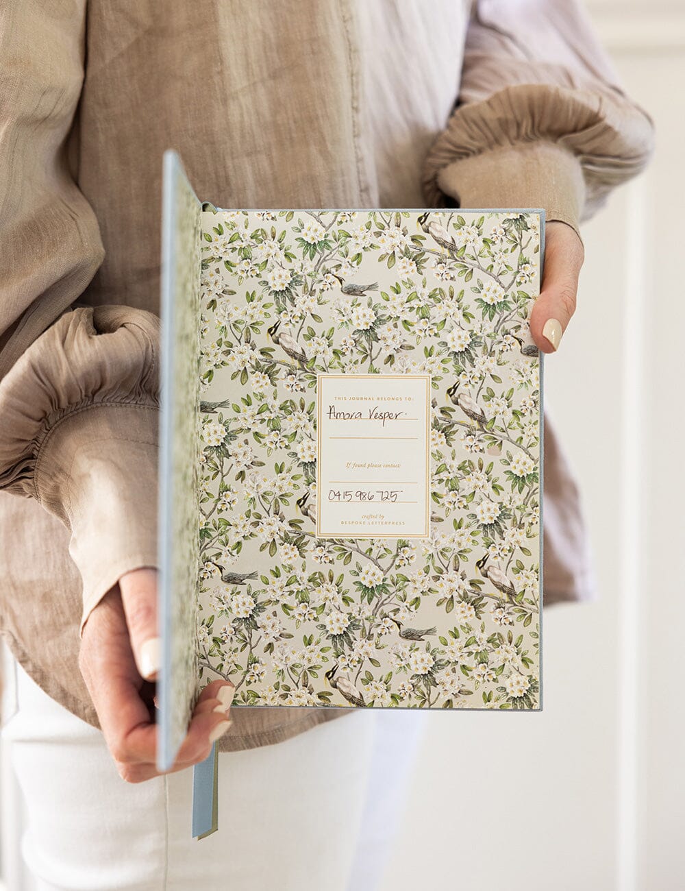 Linen Bound Journal - Luna Blue (Bullet Journal) - Image 4