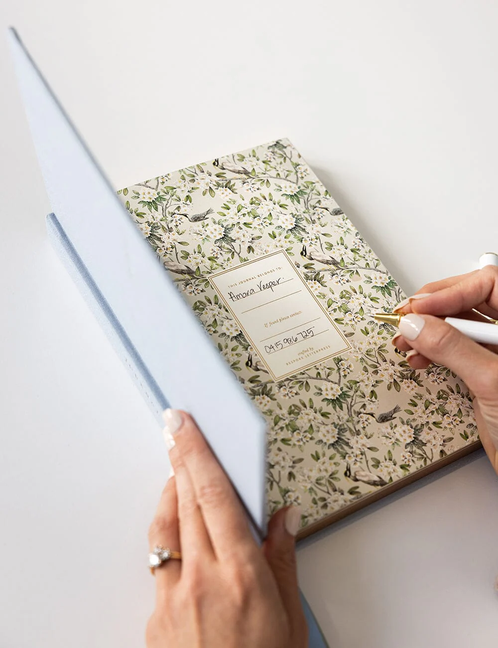 Linen Bound Journal - Luna Blue (Bullet Journal) - Image 6