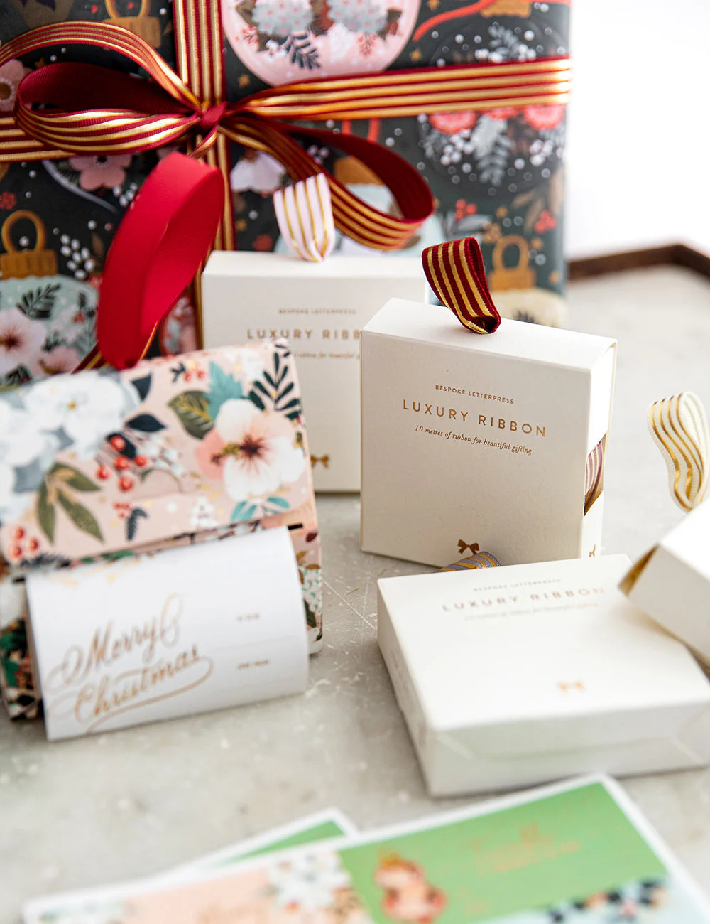 Red Gold Foil Striped Ribbon - 10 metres - Image 10