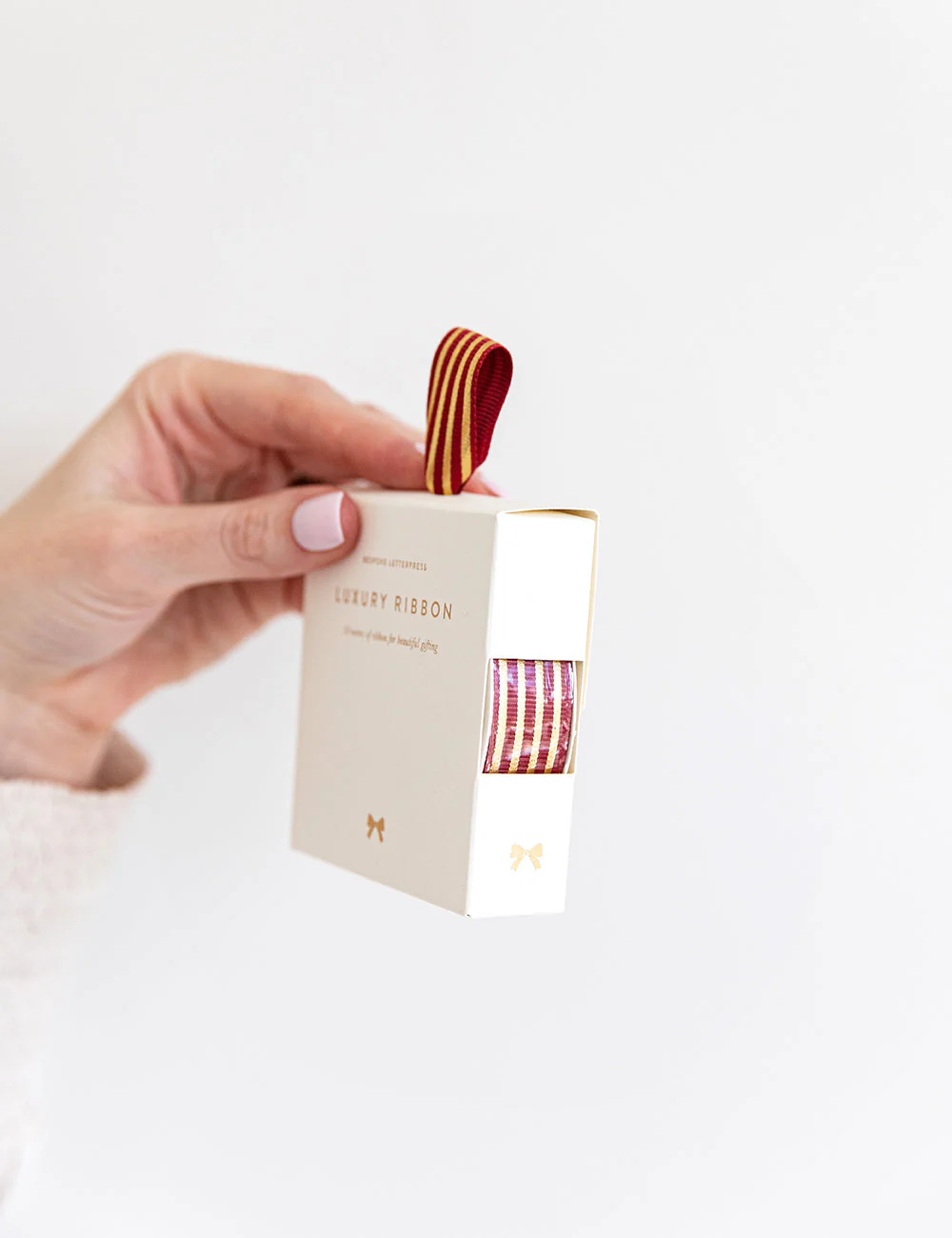 Red Gold Foil Striped Ribbon - 10 metres - Image 12