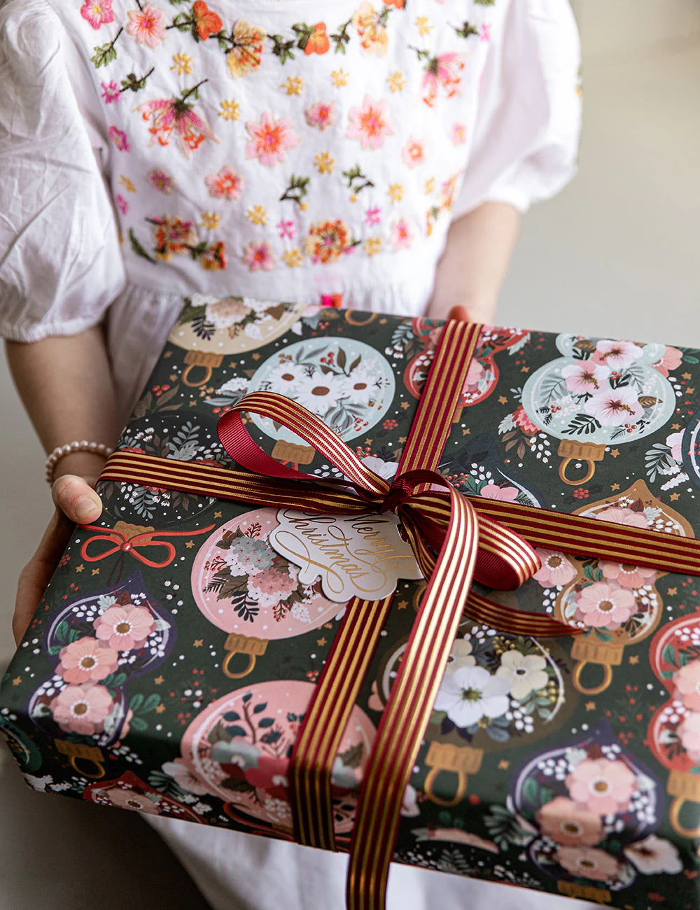 Red Gold Foil Striped Ribbon - 10 metres - Image 3