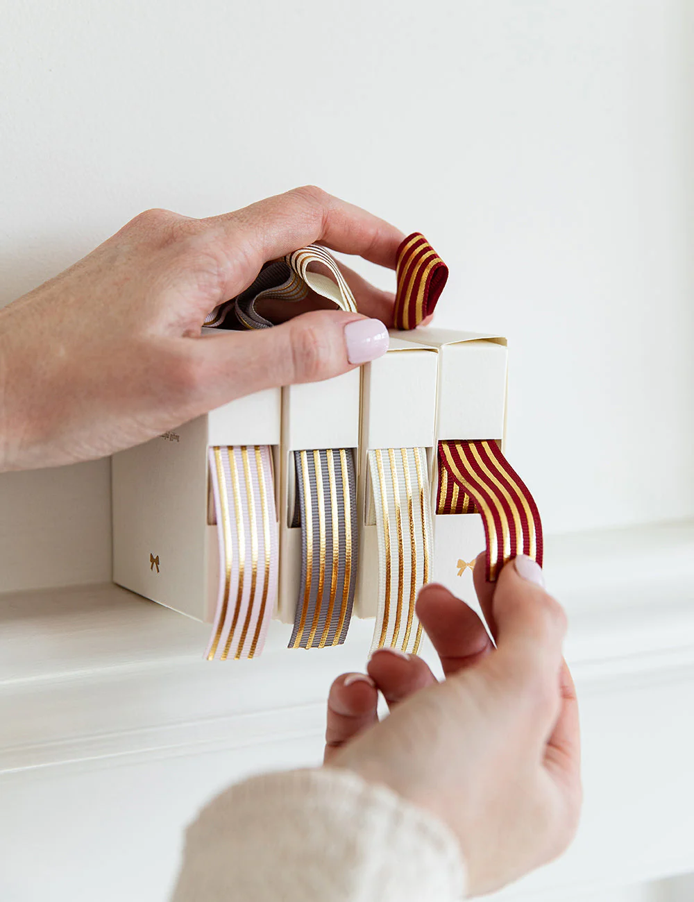 Red Gold Foil Striped Ribbon - 10 metres - Image 5